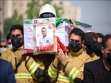 پیکر پاک آتش نشان فداکار شهید محسن لک تشییع و به خاک سپرده شد