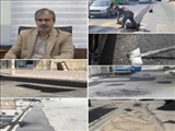 عملیات لکه گیری آسفالت خیابان هاو معابر سطح  شهر صفادشت به صورت روزانه