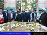 به مناسبت هفته دفاع  مقدس برگزار شد: آئین غبار روبی و گلباران آرامگاه مطهر شهدای والامقام شهرستان شهریار
