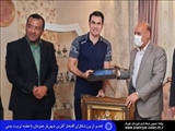 تجلیل از اشکان درخشان پاسور تیم والیبال فولاد سیرجان و بهروز حضرتی پور مربی تیم ملی کشتی فرنگی