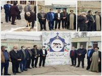 برگزاری آیین کلنگ زنی و خشت گذاری مدرسه خیرساز شش کلاسه مرحوم نعمت الله زمانیان در شهر احمدآبادمستوفی