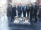 گلباران مزار شهدا به مناسبت دهه مبارک فجر با حضور فرماندارتهران 