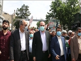 گزارش تصویری(1) حضور مهندس منصوری استاندار تهران در راهپیمایی روز قدس و در جمع مردم ورامین
