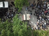 تشییع پیکر شهید گمنام در روستای انزها فیروزکوه با حضور استاندار تهران 