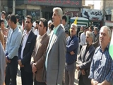 حضور سرپرست شهرداری فرون آباد در تجمع محکومیت کشتار زنان و کودکان فلسطینی