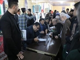 برپایی میز خدمت ادارات شهرستان بهارستان در مصلای گلستان