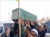 تشییع شهید مدافع حرم در شهرستان بهارستان