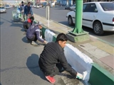 آغاز عملیات رنگ‌آمیزی جداول قرچک در آستانه بهار طبیعت