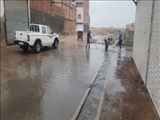 آبگرفتگی معابر سطح شهر فرون آباد در کمترین زمان ممکن رفع شد