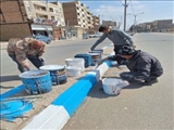 بیش از 10 هزار متر از جداول سطح شهر فرون آباد رنگ آمیزی شد