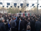 تشییع شهید گمنام در روز شهادت اميرالمؤمنين امام علی(ع) در شهرستان قدس