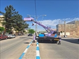 مشکل روشنایی معابر شهر فرون آباد یکی پس از دیگری رفع می شود