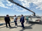 بازدید شهردار ورامین از روند اجرای پروژه نصب پایه های روشنایی کمربندی جنوبی