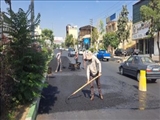 اجرای عملیات لکه‌گیری آسفالت معابر شهر دماوند