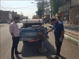 آزمایش کرگیری از کیفیت آسفالت خیابان های اصلی شهر قیامدشت