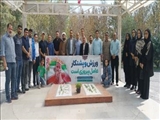 ادای احترام ورزشکاران به شهدای بخش صفادشت به مناسبت هفته تربیت بدنی