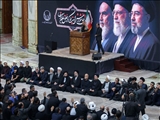 حضور رئیس‌جمهور و استاندار تهران در مراسم شب عاشورا در حرم امام خمینی(ره)