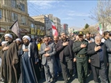 تشییع پیکر سه شهید جنگ تحمیلی اسرائیل-آمریکا علیه ایران در شهرستان قدس