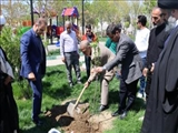 غرس نهال به یاد شهدای جنگ رمضان در روز طبیعت شهرستان بهارستان