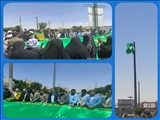  اهتزاز پرچم مزین به نام امام رضا(ع)در ورودی شهرستان بهارستان_نسیم شهر (کلمه)<br/>