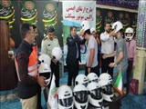 طرح ارتقا ایمنی راکبین موتورسوار با اهدای کلاه ایمنی در شهرستان فیروزکوه