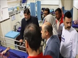 دیدار فرماندار دماوند با حادثه دیدگان تصادف محور فیروزکوه _دماوند در بیمارستان سوم شعبان