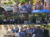 برپایی میز خدمت ادارات خدمات رسان در مصلی نمازجمعه رباط‌کریم 